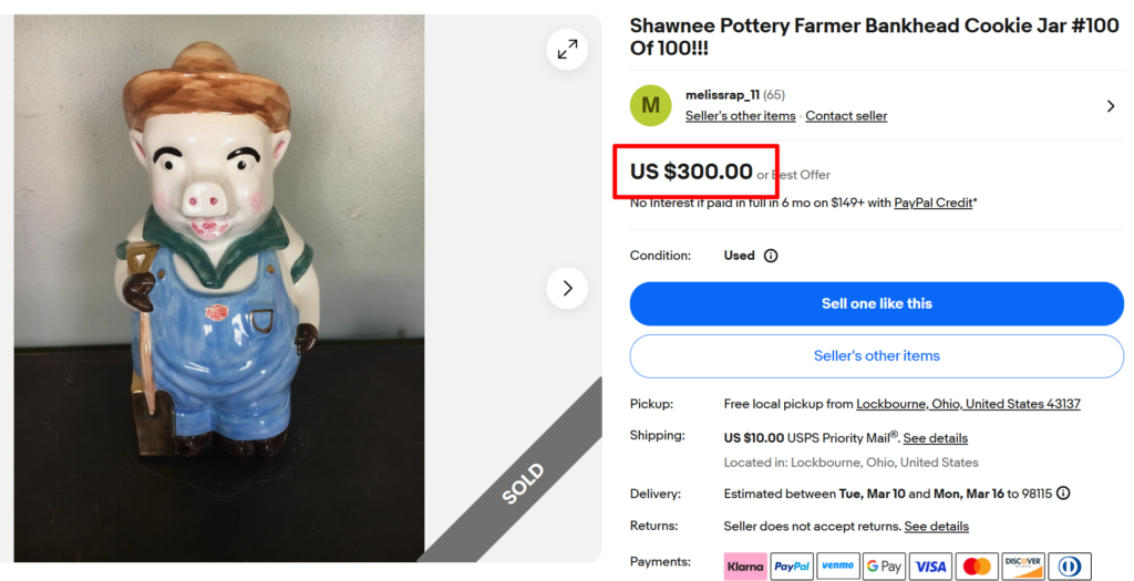 Shawnee Farmer Bankhead Limited Edition Cookie Jar