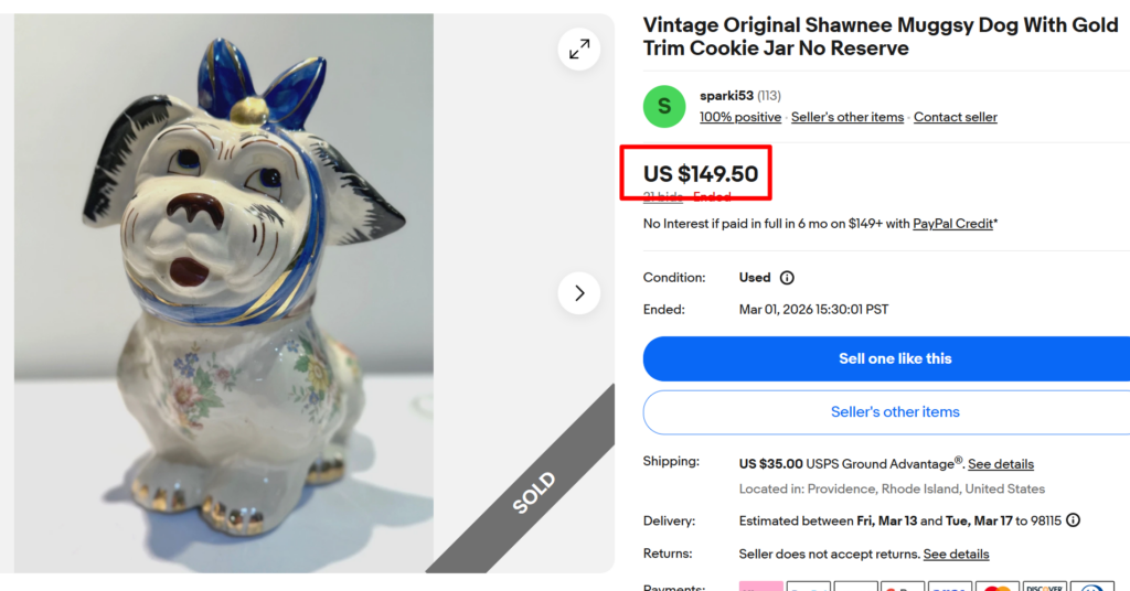 Shawnee Muggsy Dog Cookie Jar