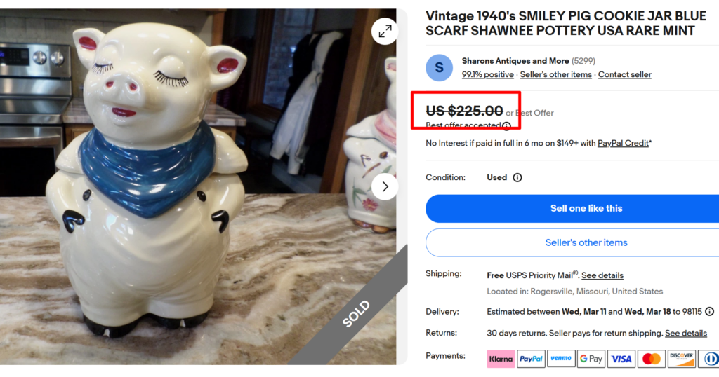 Shawnee Smiley Pig Cookie Jar