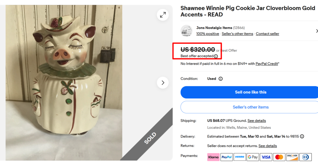 Shawnee Winnie Pig Cookie Jar