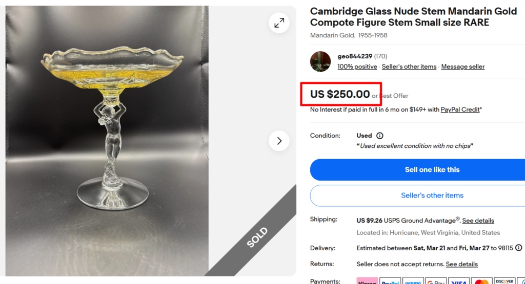 Statuesque Mandarin Gold Nude Stems Compote