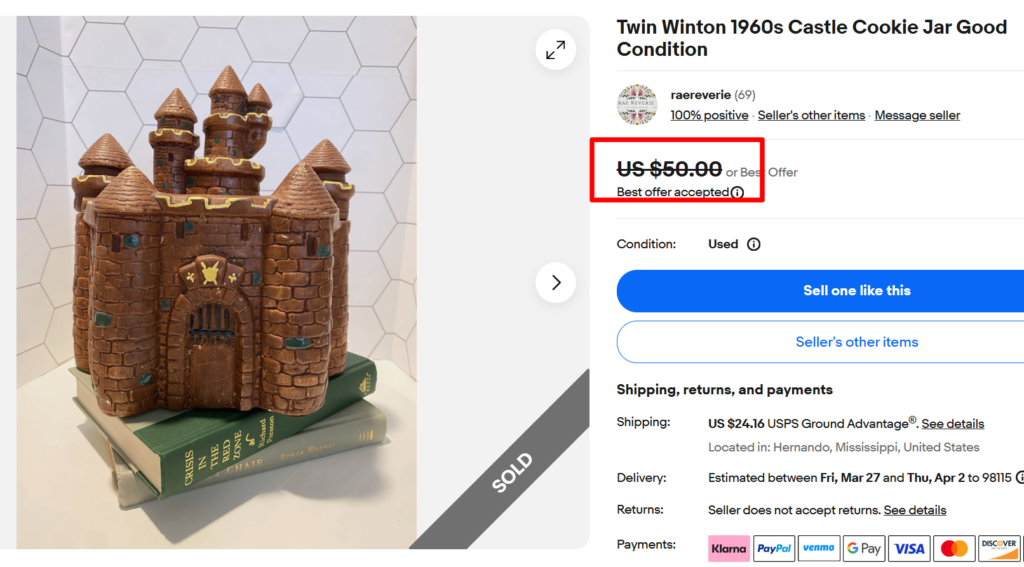 Twin Winton Castle Cookie Jar