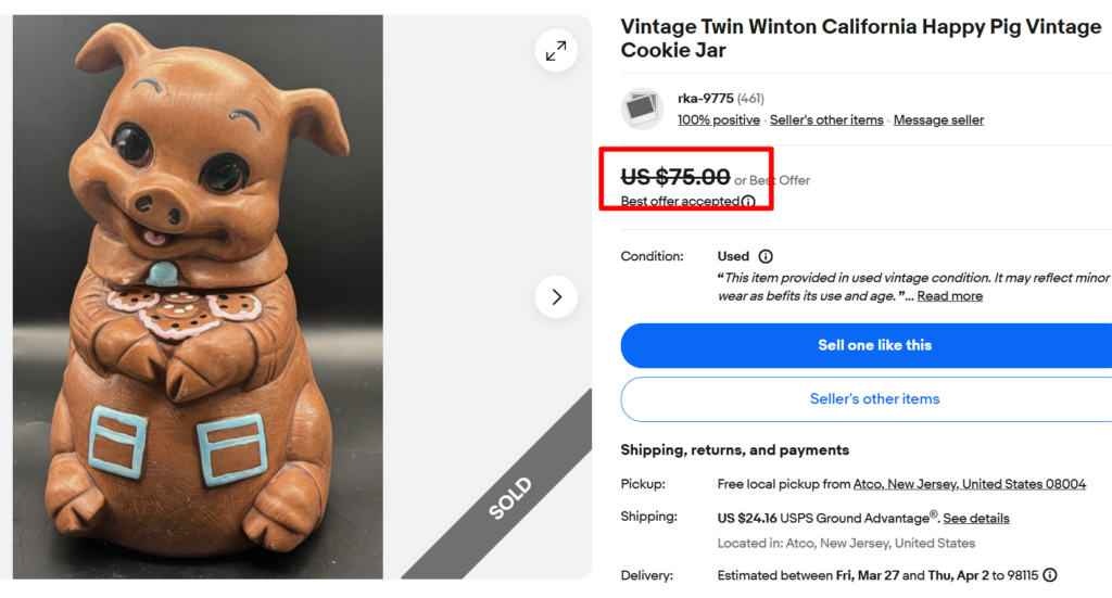 Twin Winton Happy Pig Cookie Jar