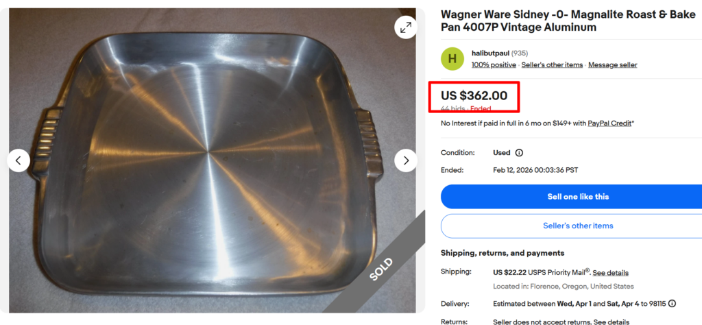 Wagner Ware Sidney Magnalite Roast & Bake Pan