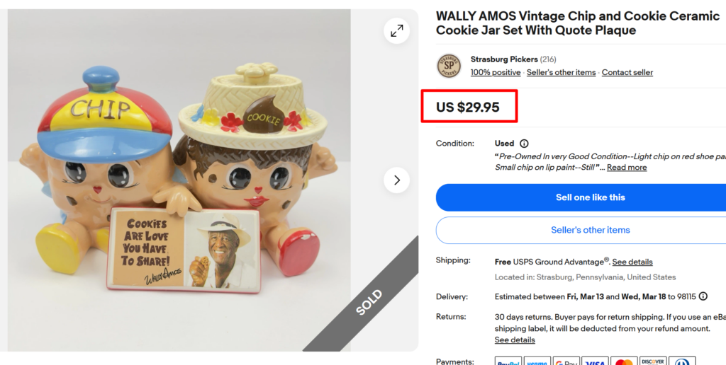 Wally Amos Chip and Cookie Jars