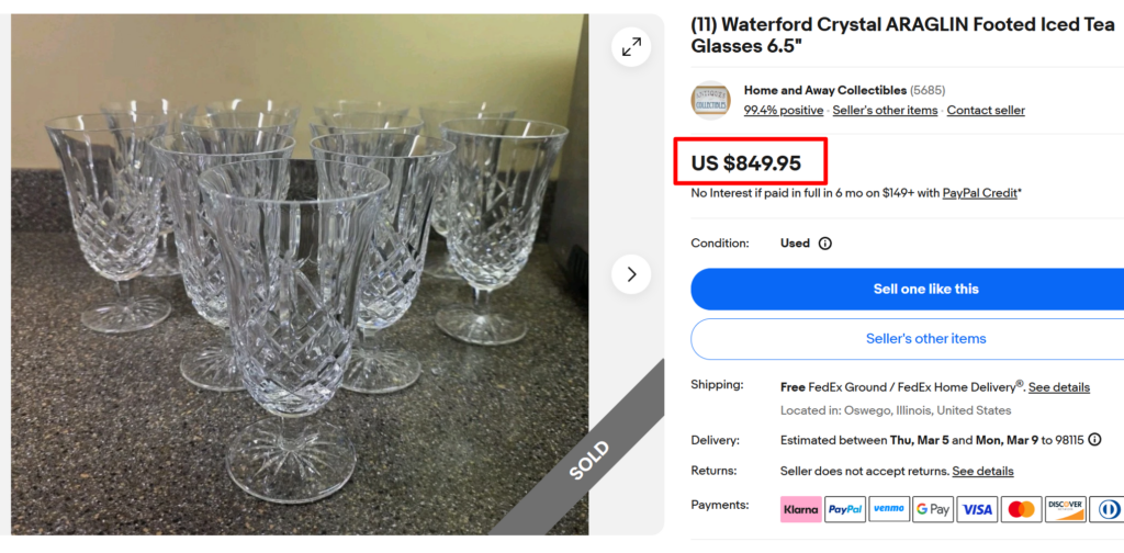 Waterford Araglin Footed Iced Tea Glasses