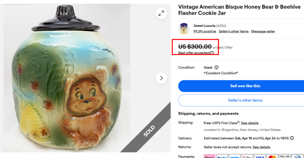 American Bisque Honey Bear & Beehive Jar