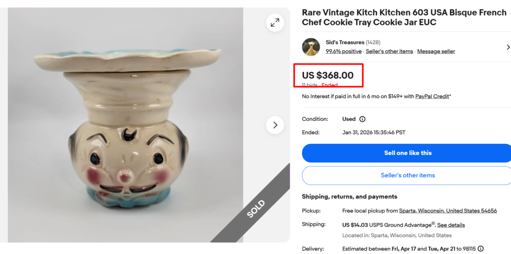 American Bisque Kitch Kitchen Chef Tray Cookie Jar