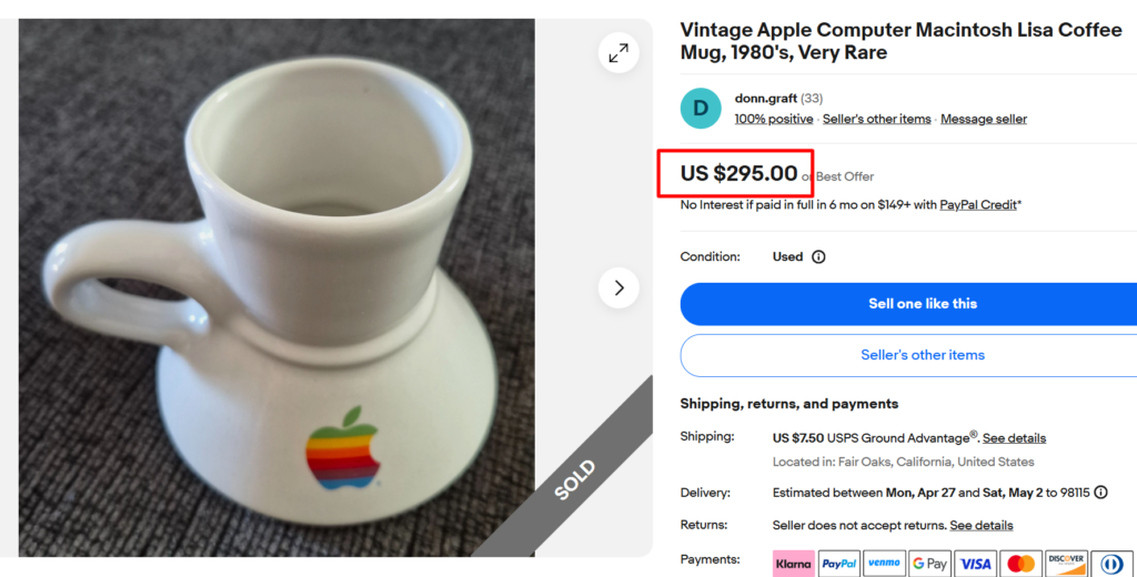 Apple Computer Macintosh Lisa Coffee Mug