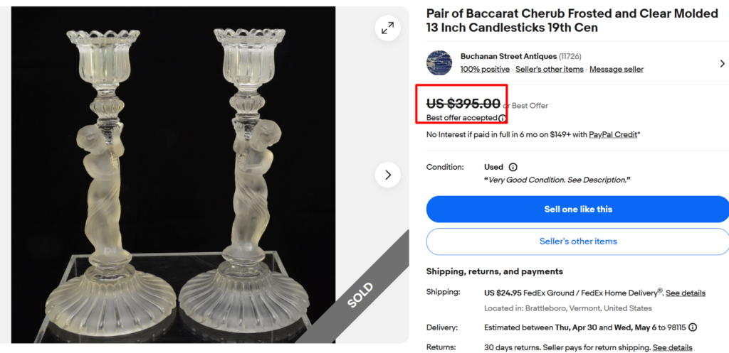 Baccarat Cherub Frosted Molded Candlesticks