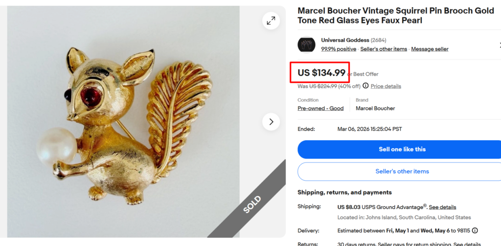 Boucher Figural Animal Brooch