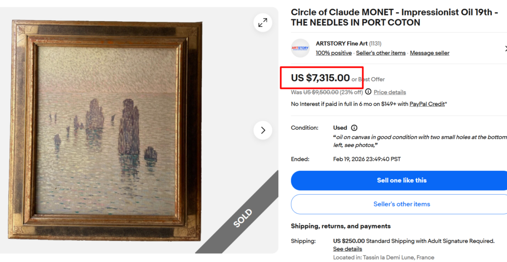 Circle of Claude Monet - The Needles in Port Coton