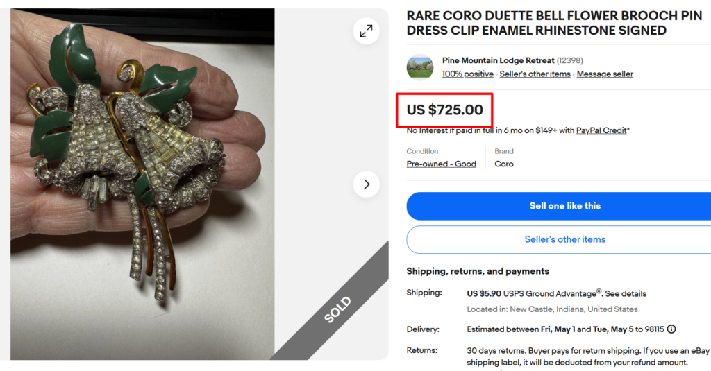 Coro &ldquo;Duette&rdquo; Convertible Brooch