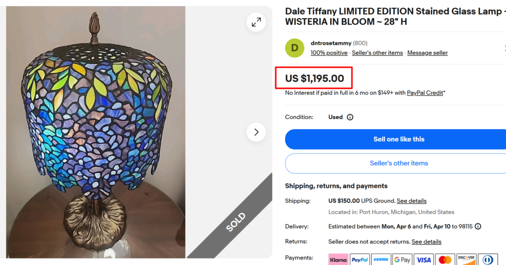 Dale Tiffany Wisteria in Bloom Glass Lamp