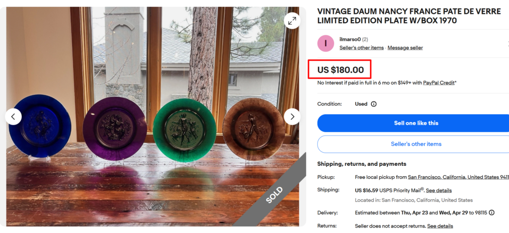 Daum Nancy Four Seasons Limited Edition Plates