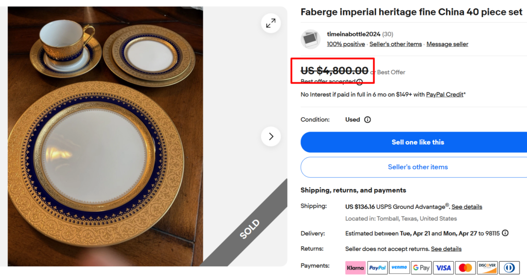 Faberge Imperial Heritage Dinner Set
