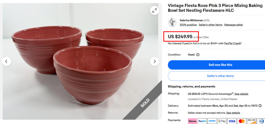 Fiesta Rose Pink Bowls Set