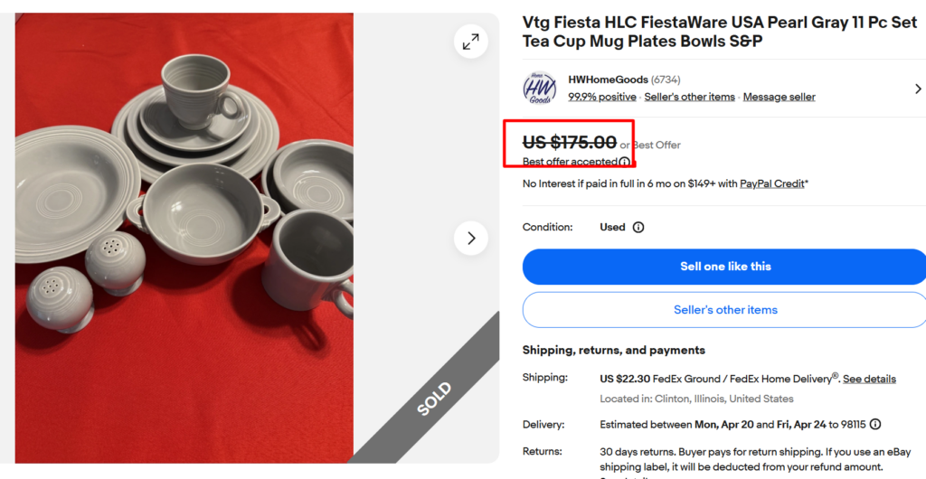 FiestaWare Pearl Gray Set