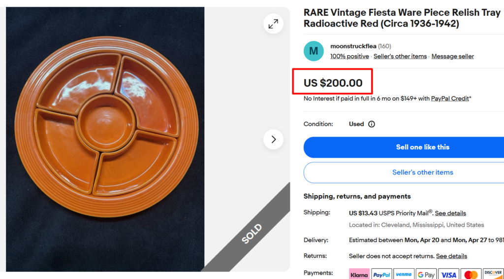 FiestaWare Radioactive Red Relish Tray
