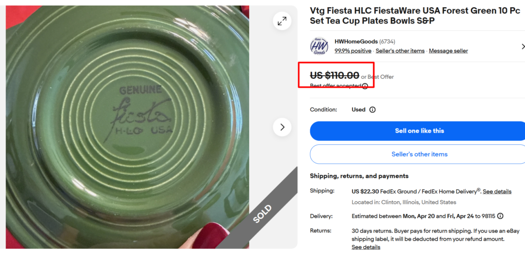 Fiestaware Forest Green Dishes