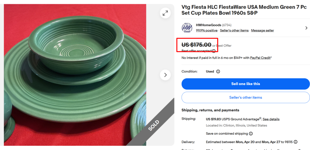 Fiestaware Medium Green Dinner Set