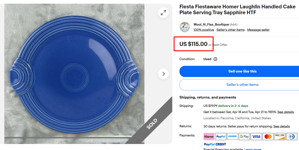 Fiestaware Sapphire Serving Tray