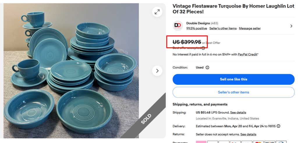 Fiestaware Turquoise Dinnerware Set