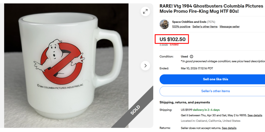 FireKing Ghostbusters Movie Promotional Mug