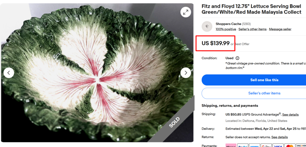 Fitz & Floyd Cabbage Bowl