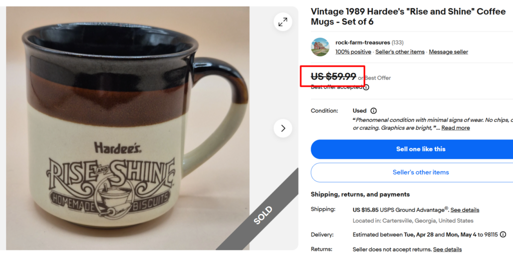 Hardee's Rise and Shine Coffee Mugs