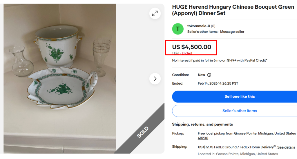 Herend Chinese Bouquet Green Apponyi) Dinner Set