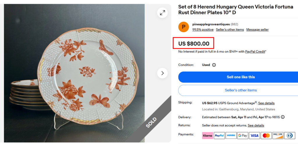 Herend Fortuna Rust Dinner Plates