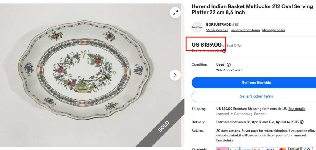 Herend Indian Basket Platter