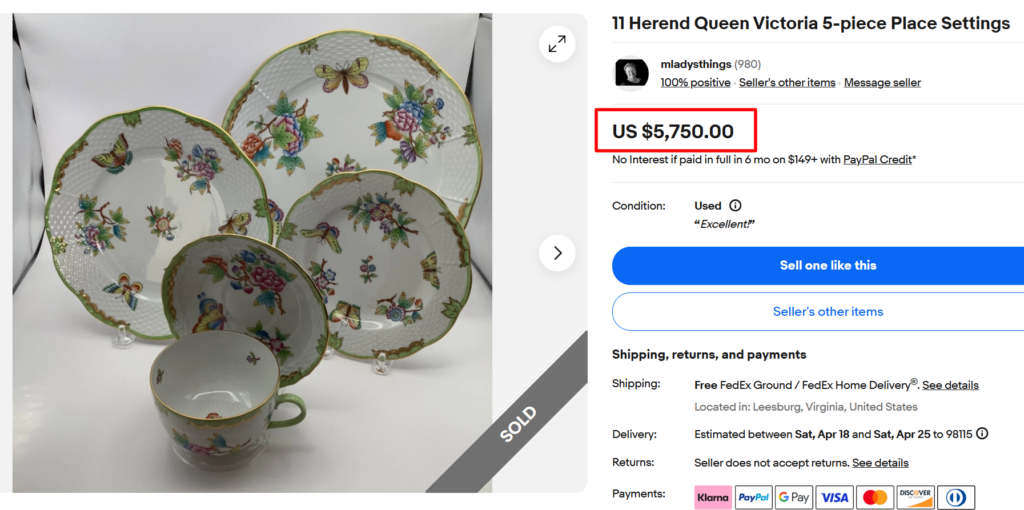 Herend Queen Victoria Place Settings