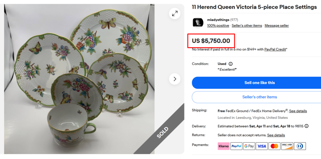 Herend Queen Victoria Place Settings