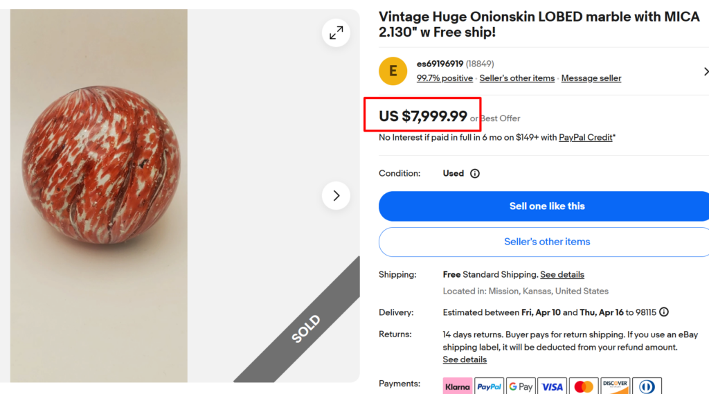 Huge Onionskin Lobed Marble