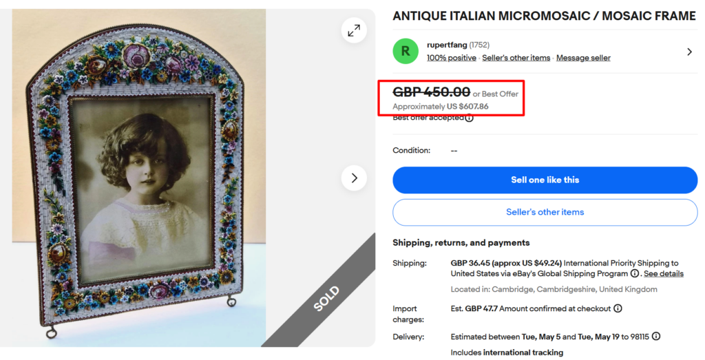 Italian Micromosaic Frame