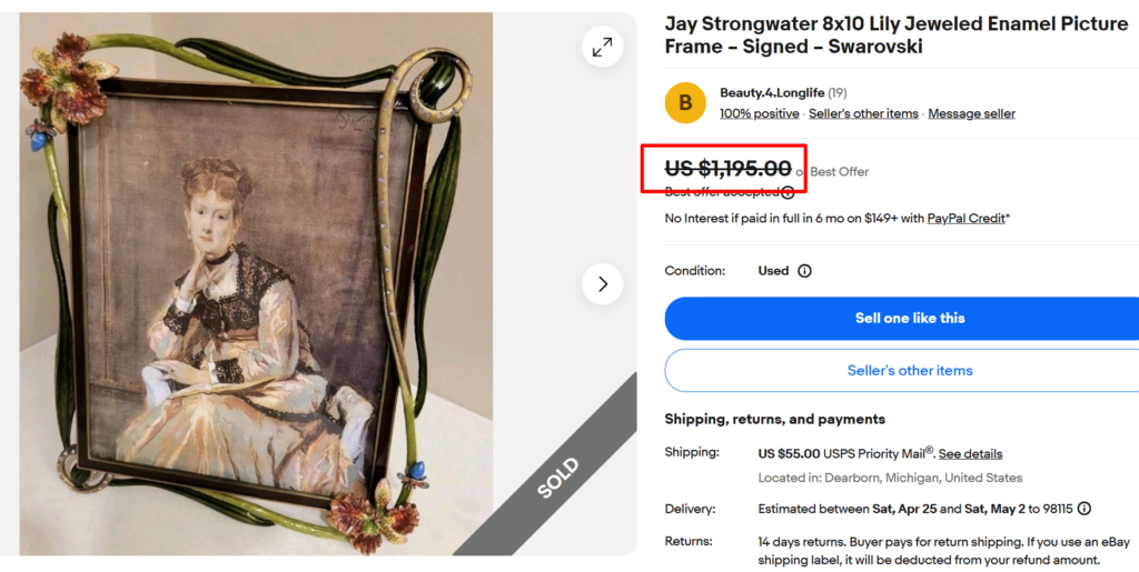 Jay Strongwater Jeweled Enamel Picture Frame