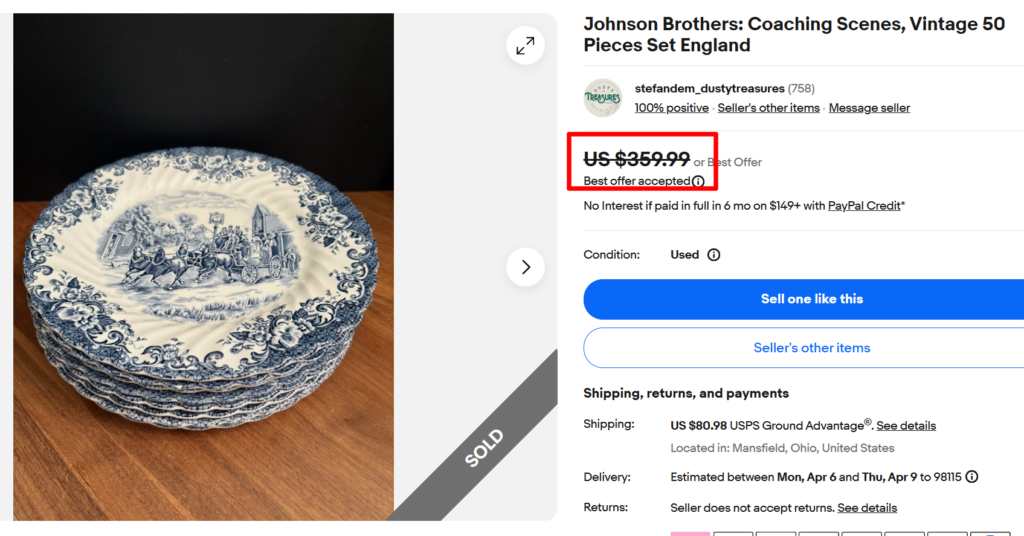 Johnson Bros Coaching Scenes Dinner Set