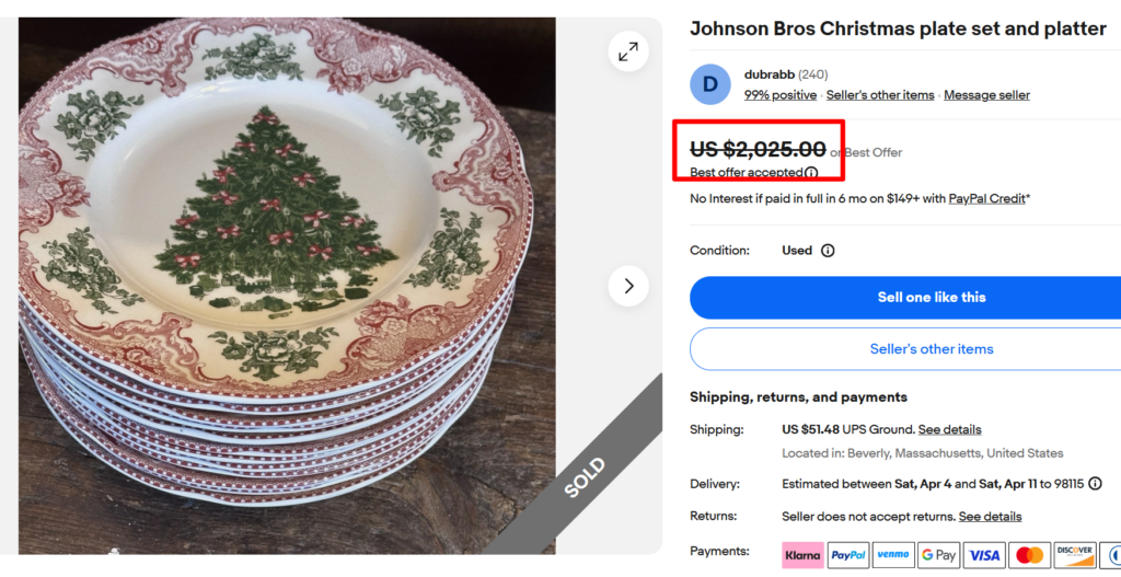 Johnson Bros Old Britain Castles Pink Christmas Dinnerware