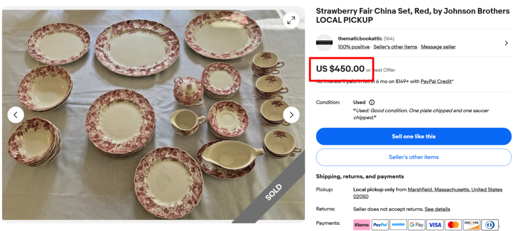 Johnson Bros Strawberry Fair Dinner Set