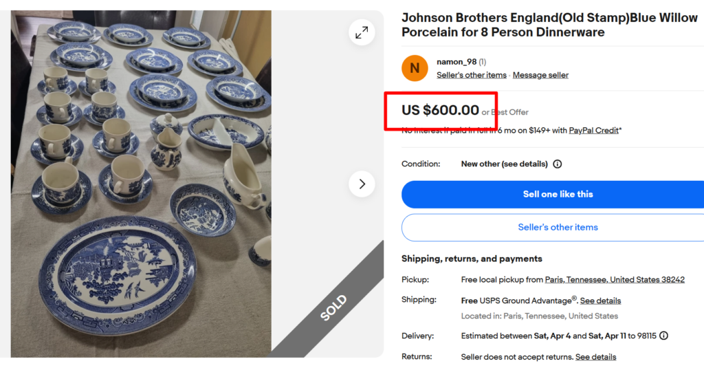 Johnson Brothers Blue Willow Dinnerware Set