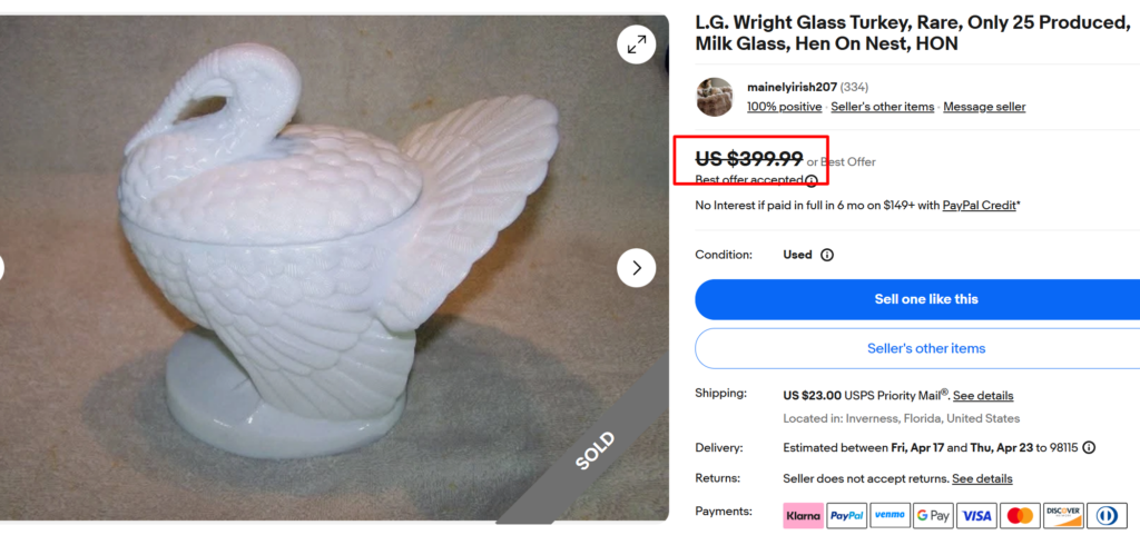 LG Wright Glass Turkey Covered Dish