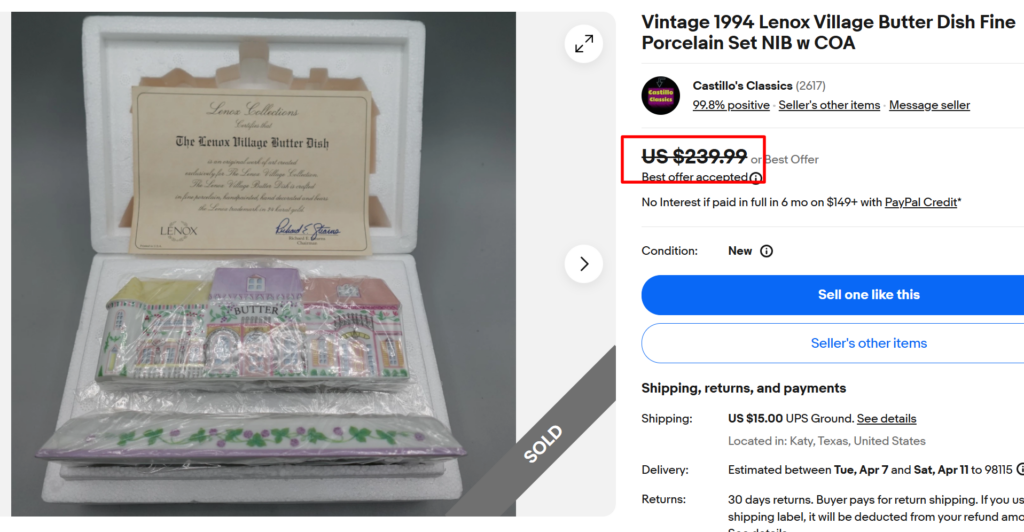 Lenox Village Butter Dish