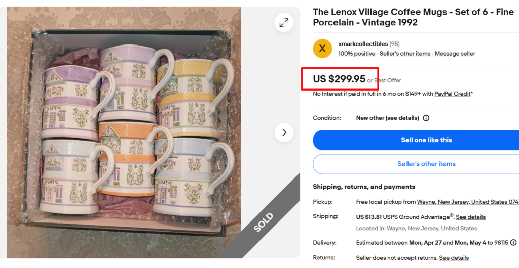 Lenox Village Coffee Mugs