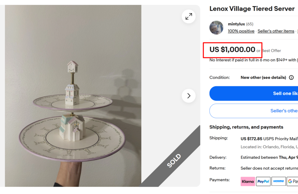 Lenox Village Tiered Cake Server