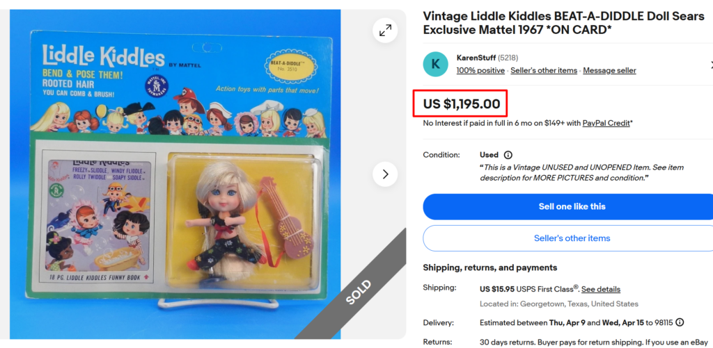 Liddle Kiddle Beat a Diddle Doll