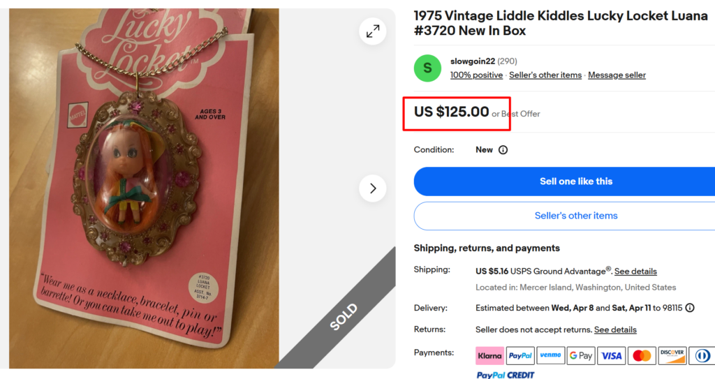 Liddle Kiddles Lucky Locket Lauana