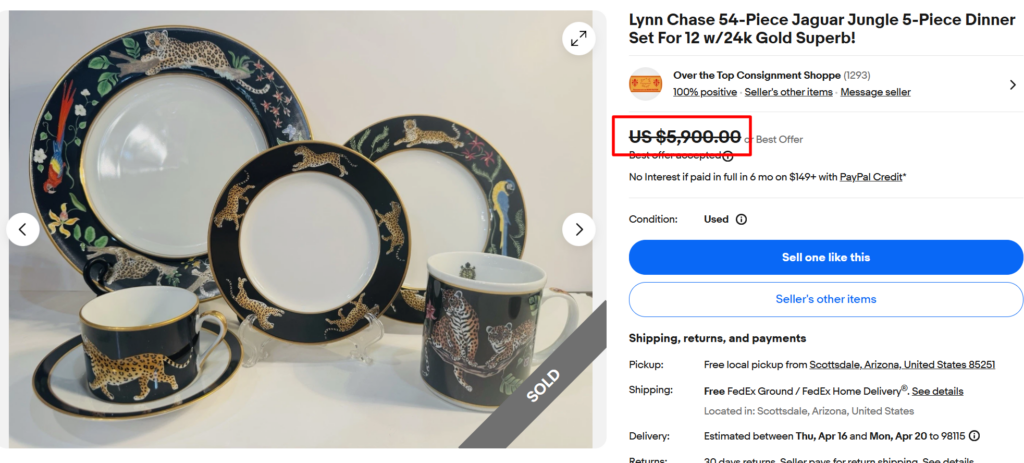 Lynn Chase Jaguar Jungle Dinner Set