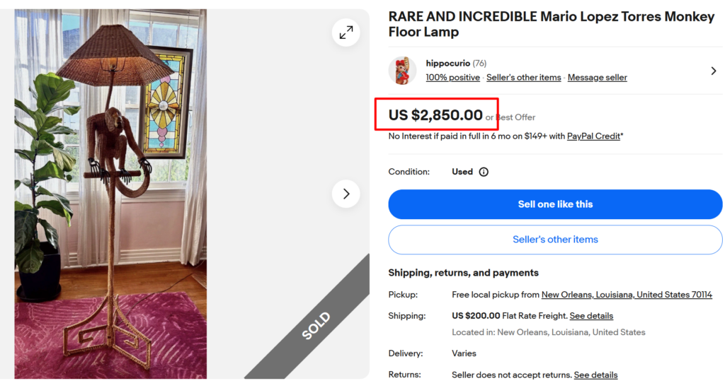 Mario Lopez Torres Monkey Floor Lamp